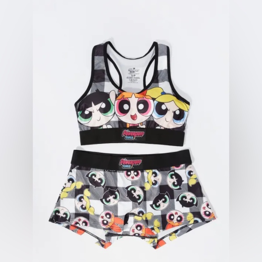 The Powerpuff Girls y2K Sports Bra And Shorts Set New Size M